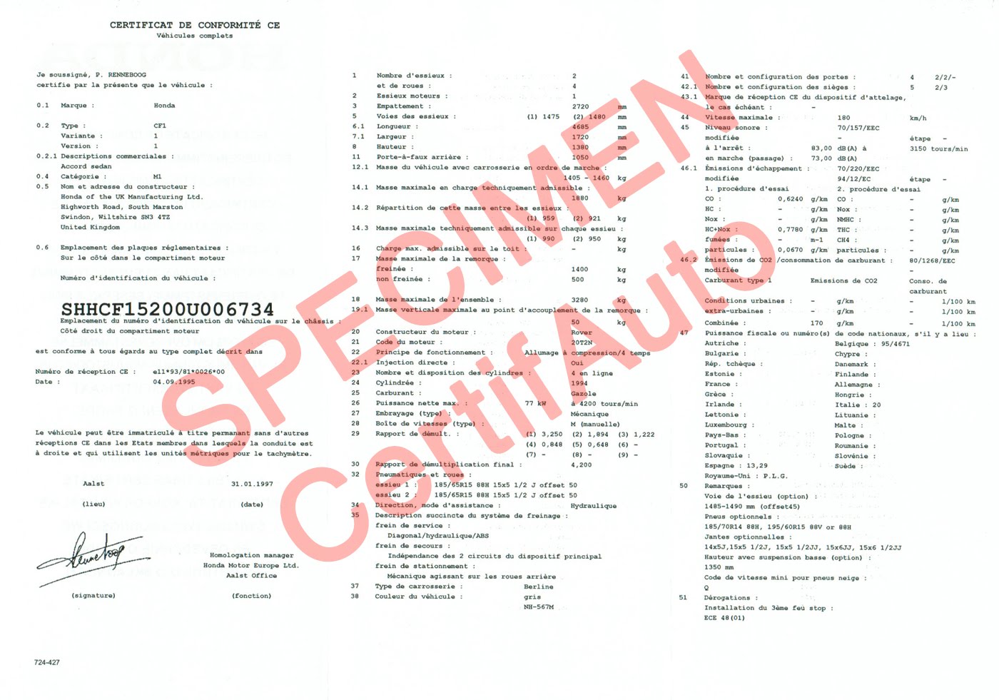 Certificat De Conformité Voiture. Certificat De Conformit Europ En Vw ...